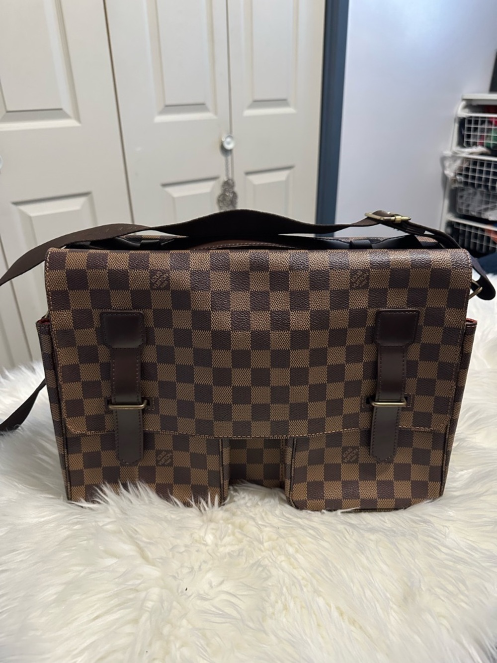 Louis Vuitton Damier Ebene Broadway Canvas Messenger Bag